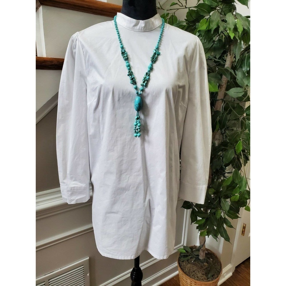 Boohoo Petite Women's White Cotton Laura Admiral Style Woven Shift Dress Size 8P